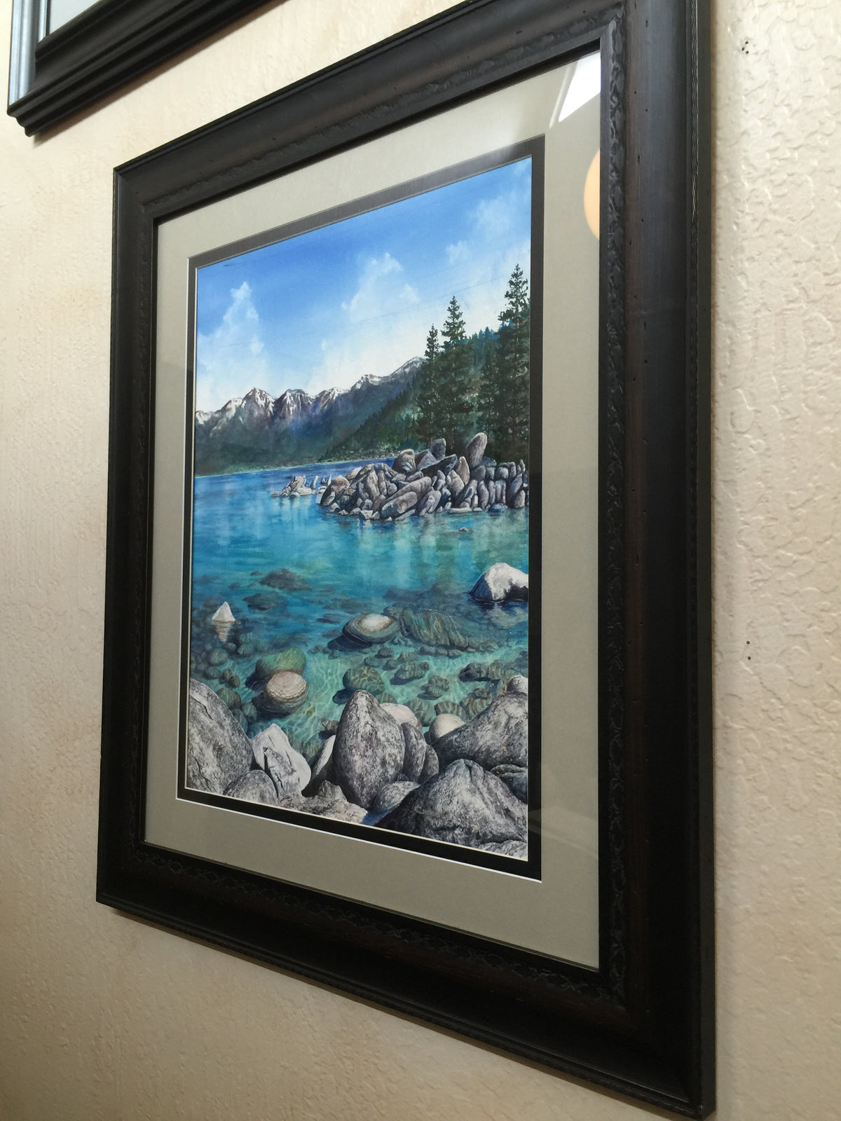 Clear Awakening professionally framed in etched wood with double matting and acrylic glazing