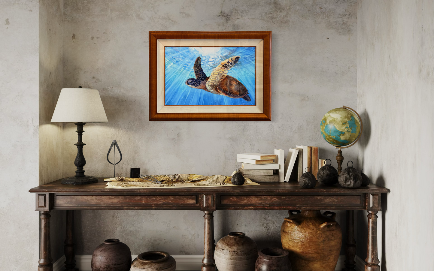 Original - Hawaiian Sea Turtle - Watercolor Art - Christie Marie Elder