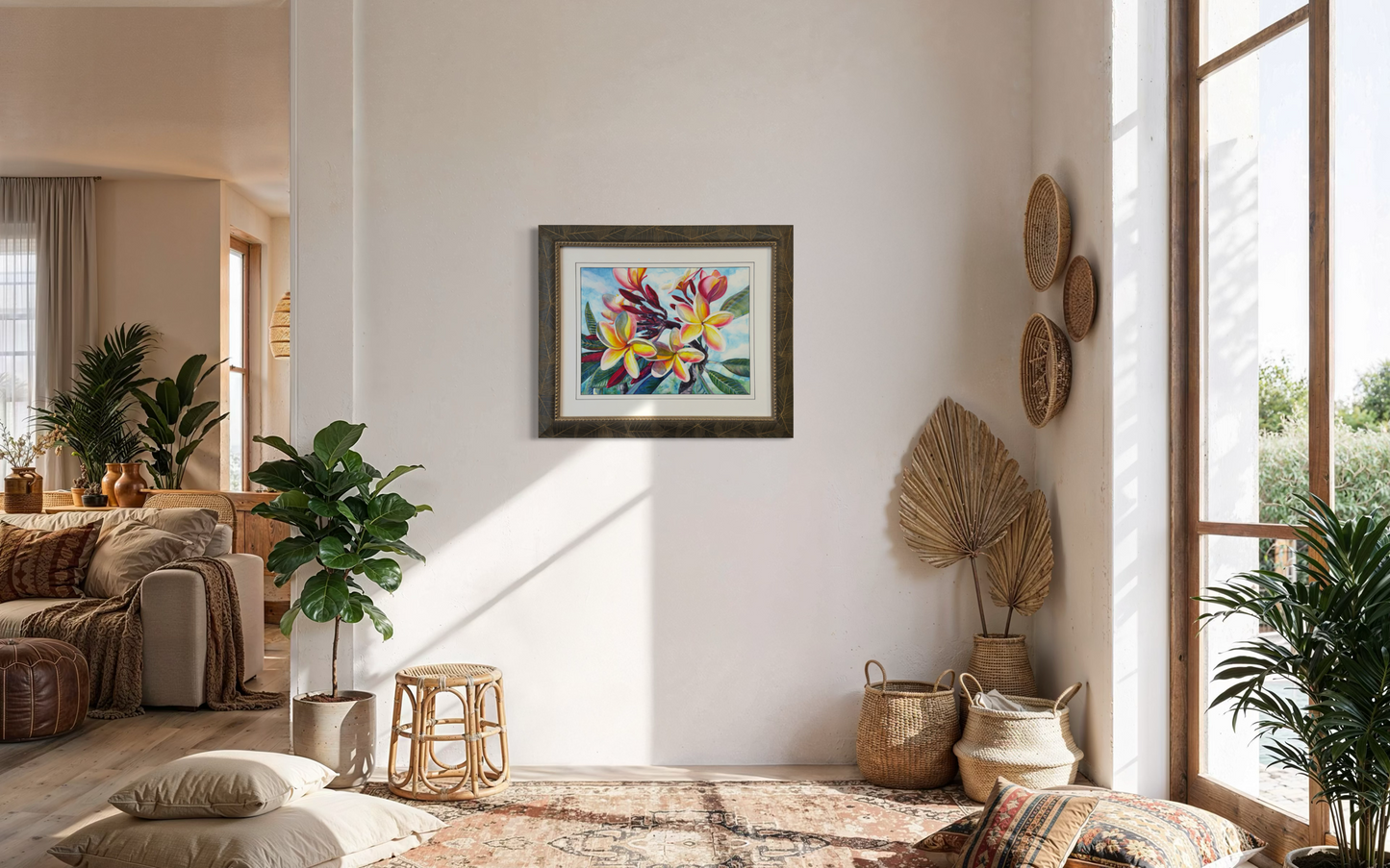 Original Large Watercolor Painting Art, Tropical Plumeria Flowers, Beautiful Hawaiian  Artist Christie Marie ©