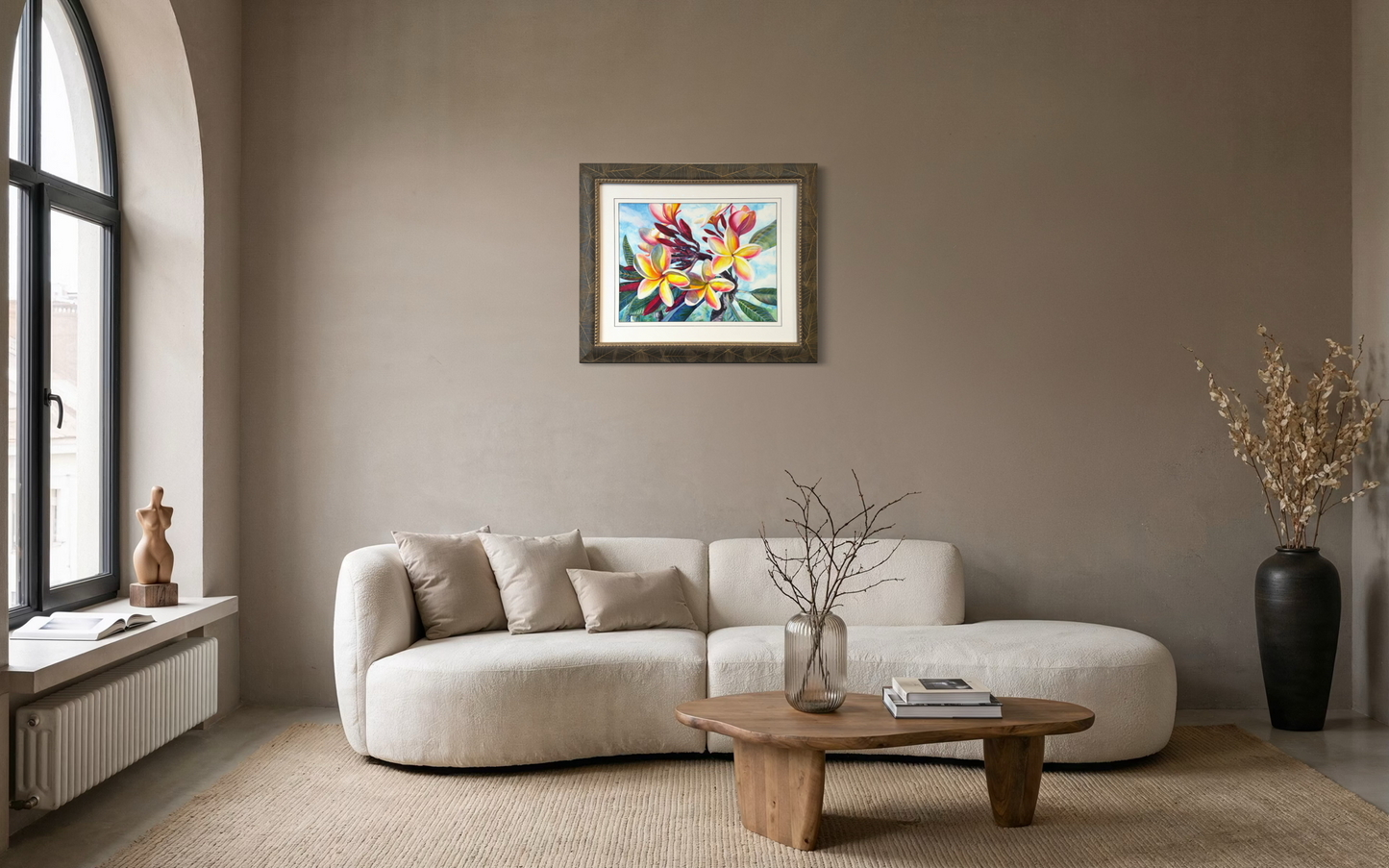 Original Large Watercolor Painting Art, Tropical Plumeria Flowers, Beautiful Hawaiian  Artist Christie Marie ©