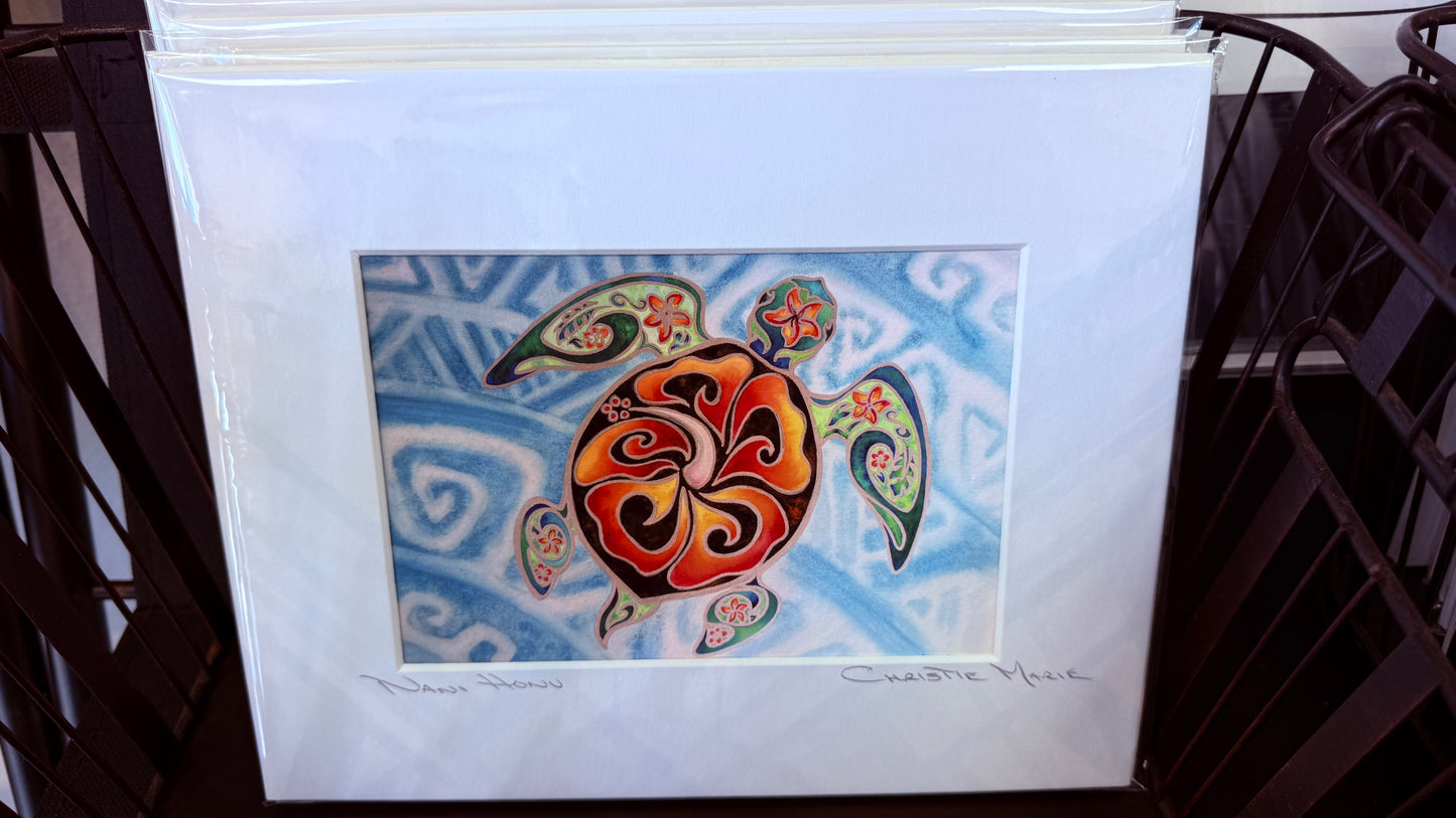Custom order for Elias M. ~  "Nani Honu" Matted Fine Art Gicleé Print