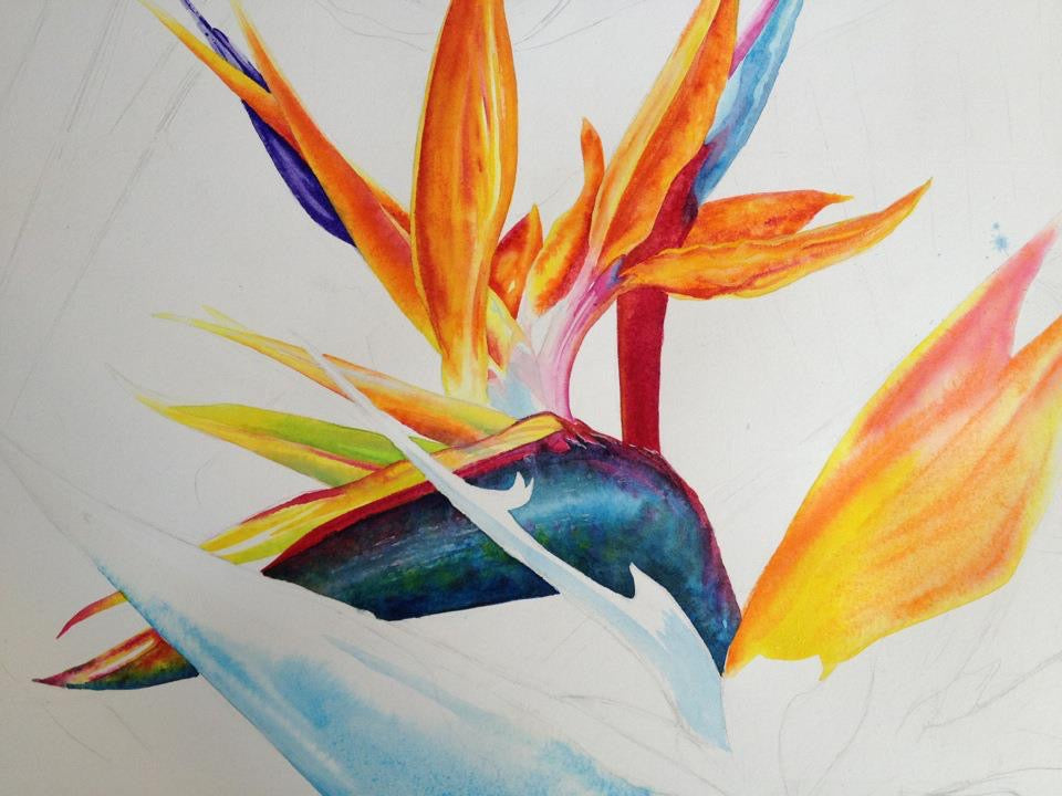 Original - Tropical Paradise - Bird of Paradise - art by Christie Marie Elder
