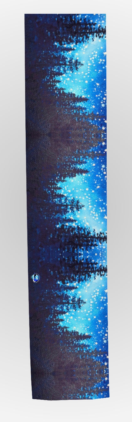 Star Dust ~ Long Scarf - Size and material options - Art of Christie's Watercolor painting stary night sky with alpine forest