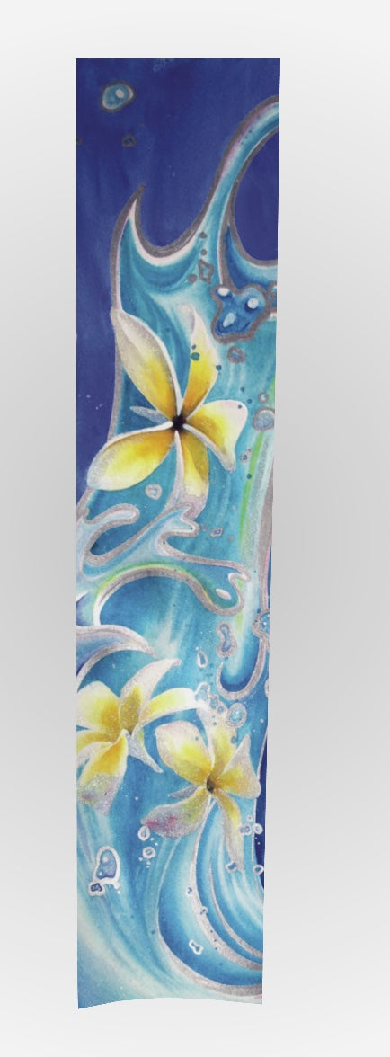 Long Scarf ~ Blue Hawaii art scarf by artist Christie Marie
