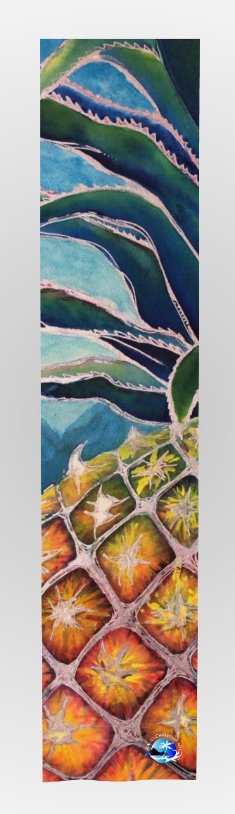 Long Scarf ~ Sweet Welcome Pineapple art print scarf by artist Christie Marie