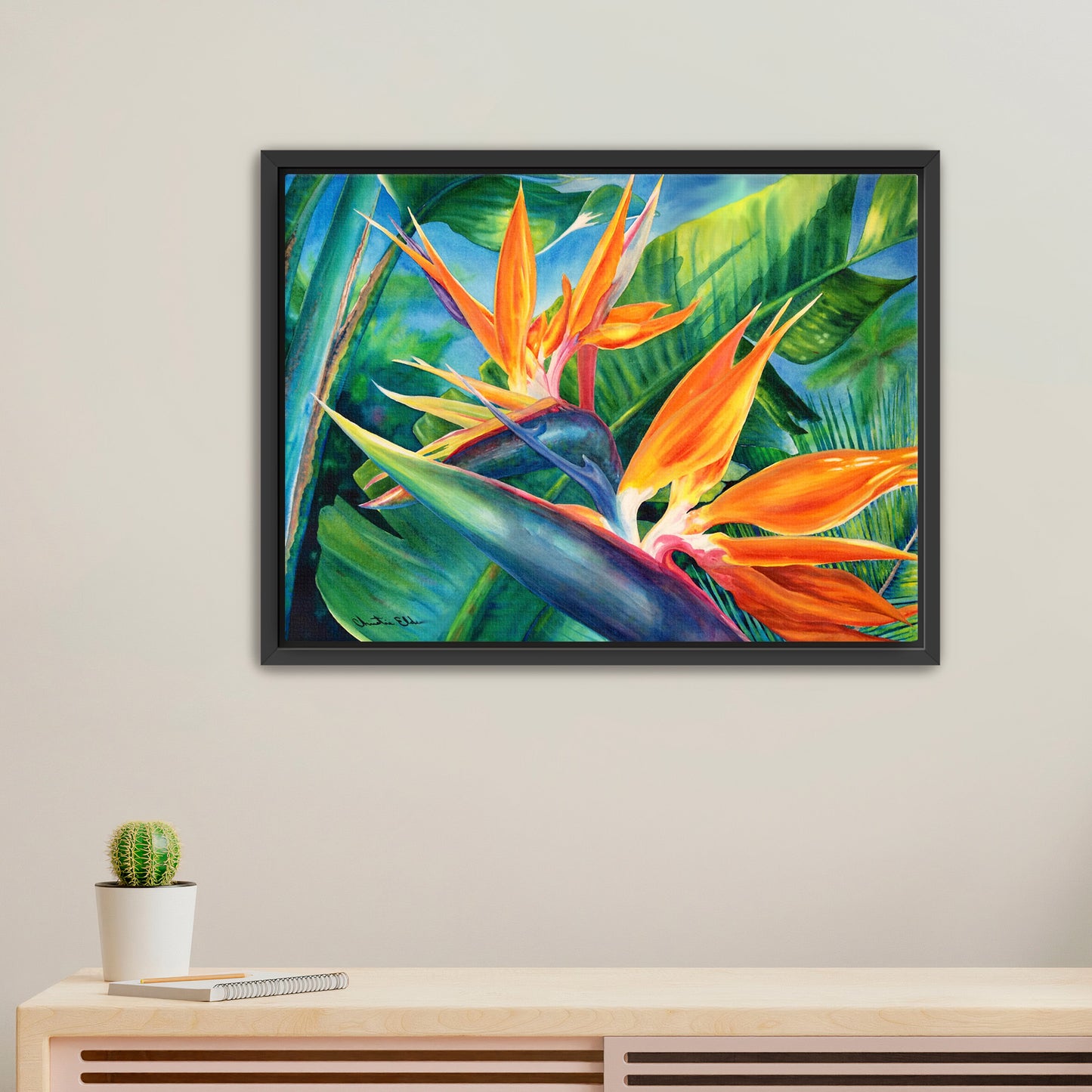 "Tropical Paradise" Fine Art Canvas or Fine Art / option to Frame, Hawaii Sea Turtle Art by artist © Christie Marie (Copy)