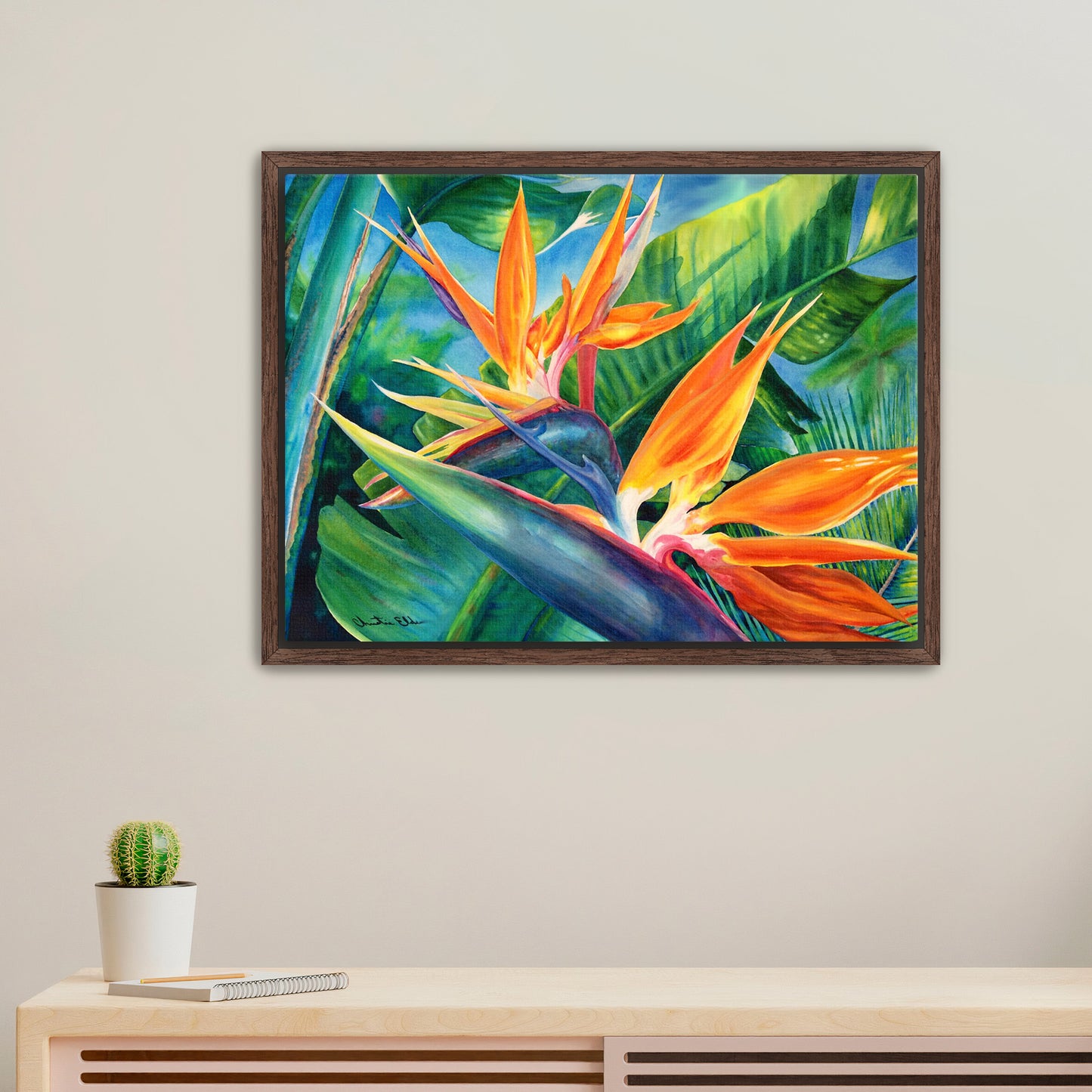 "Tropical Paradise" Fine Art Canvas or Fine Art / option to Frame, Hawaii Sea Turtle Art by artist © Christie Marie (Copy)