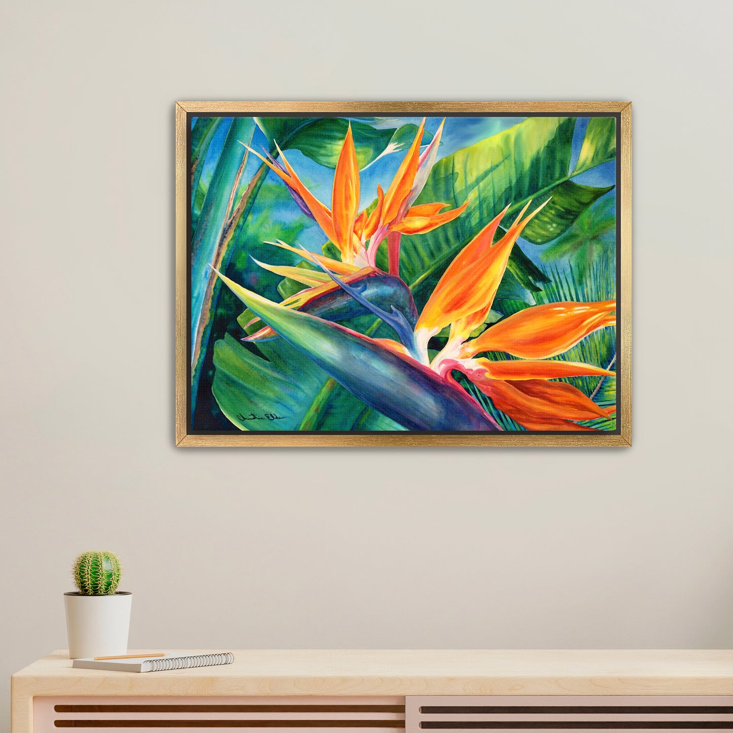 "Tropical Paradise" Fine Art Canvas or Fine Art / option to Frame, Hawaii Sea Turtle Art by artist © Christie Marie (Copy)