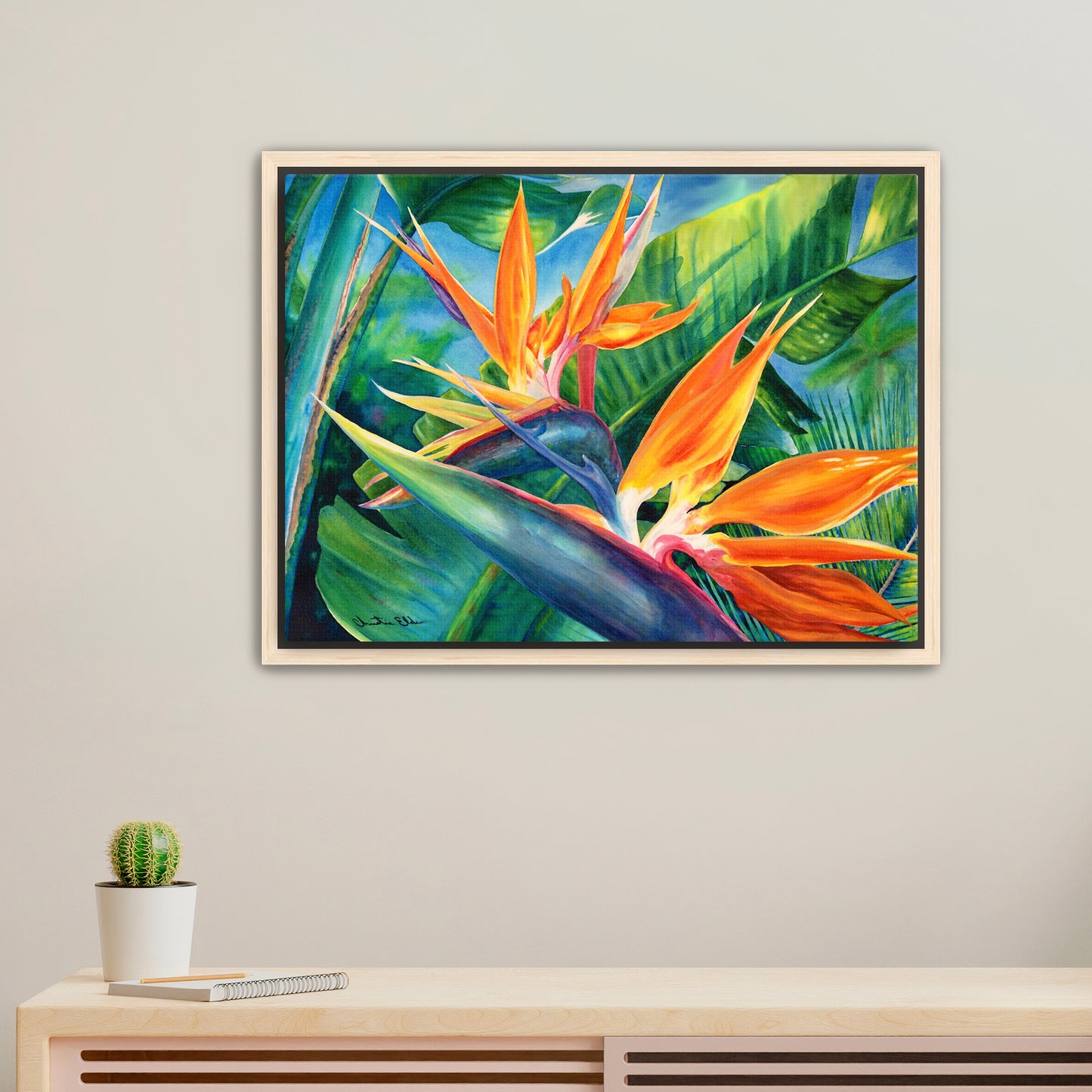 "Tropical Paradise" Fine Art Canvas or Fine Art / option to Frame, Hawaii Sea Turtle Art by artist © Christie Marie (Copy)