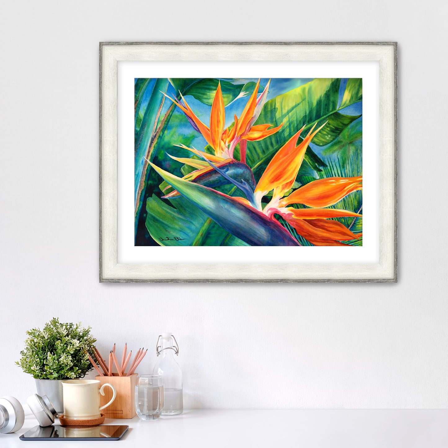 "Tropical Paradise" Fine Art Canvas or Fine Art / option to Frame, Hawaii Sea Turtle Art by artist © Christie Marie (Copy)