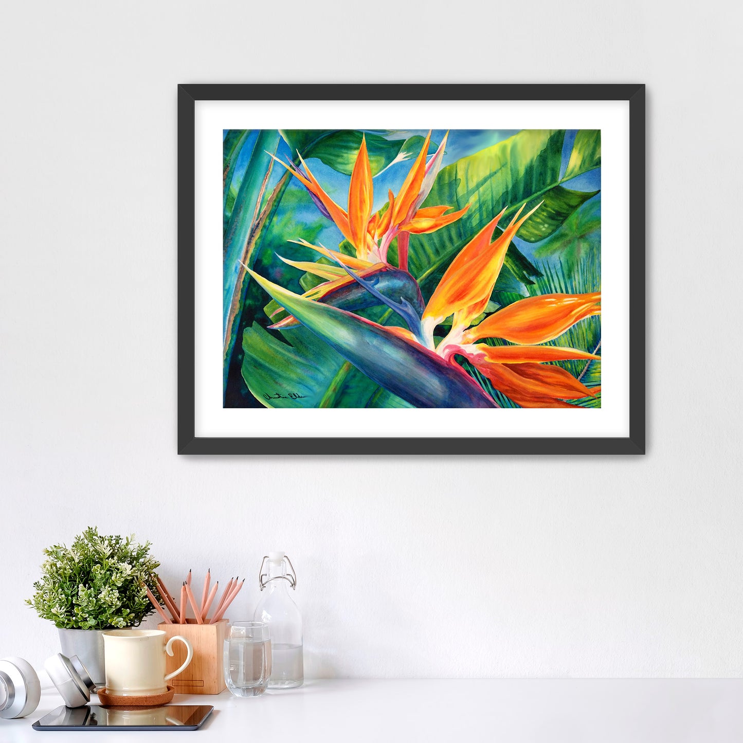 "Tropical Paradise" Fine Art Canvas or Fine Art / option to Frame, Hawaii Sea Turtle Art by artist © Christie Marie (Copy)