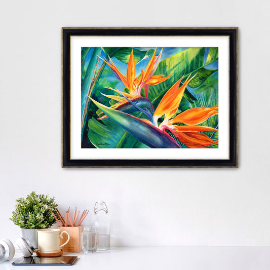 "Tropical Paradise" Fine Art Canvas or Fine Art / option to Frame, Hawaii Sea Turtle Art by artist © Christie Marie (Copy)