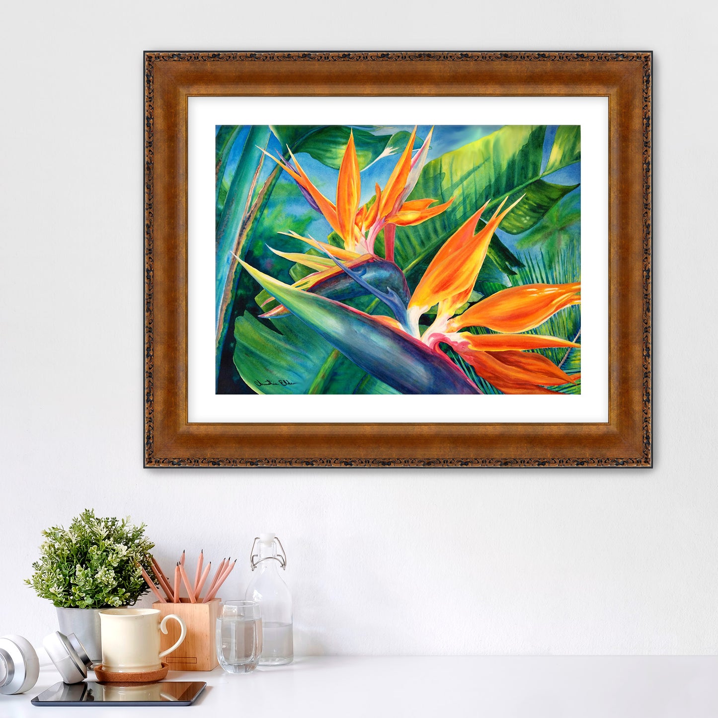 "Tropical Paradise" Fine Art Canvas or Fine Art / option to Frame, Hawaii Sea Turtle Art by artist © Christie Marie (Copy)