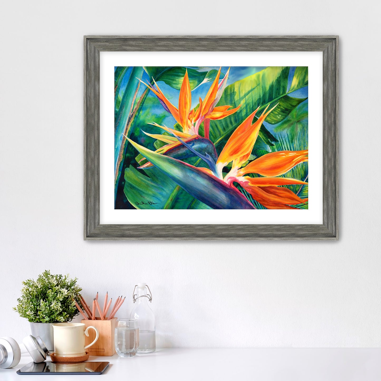 "Tropical Paradise" Fine Art Canvas or Fine Art / option to Frame, Hawaii Sea Turtle Art by artist © Christie Marie (Copy)
