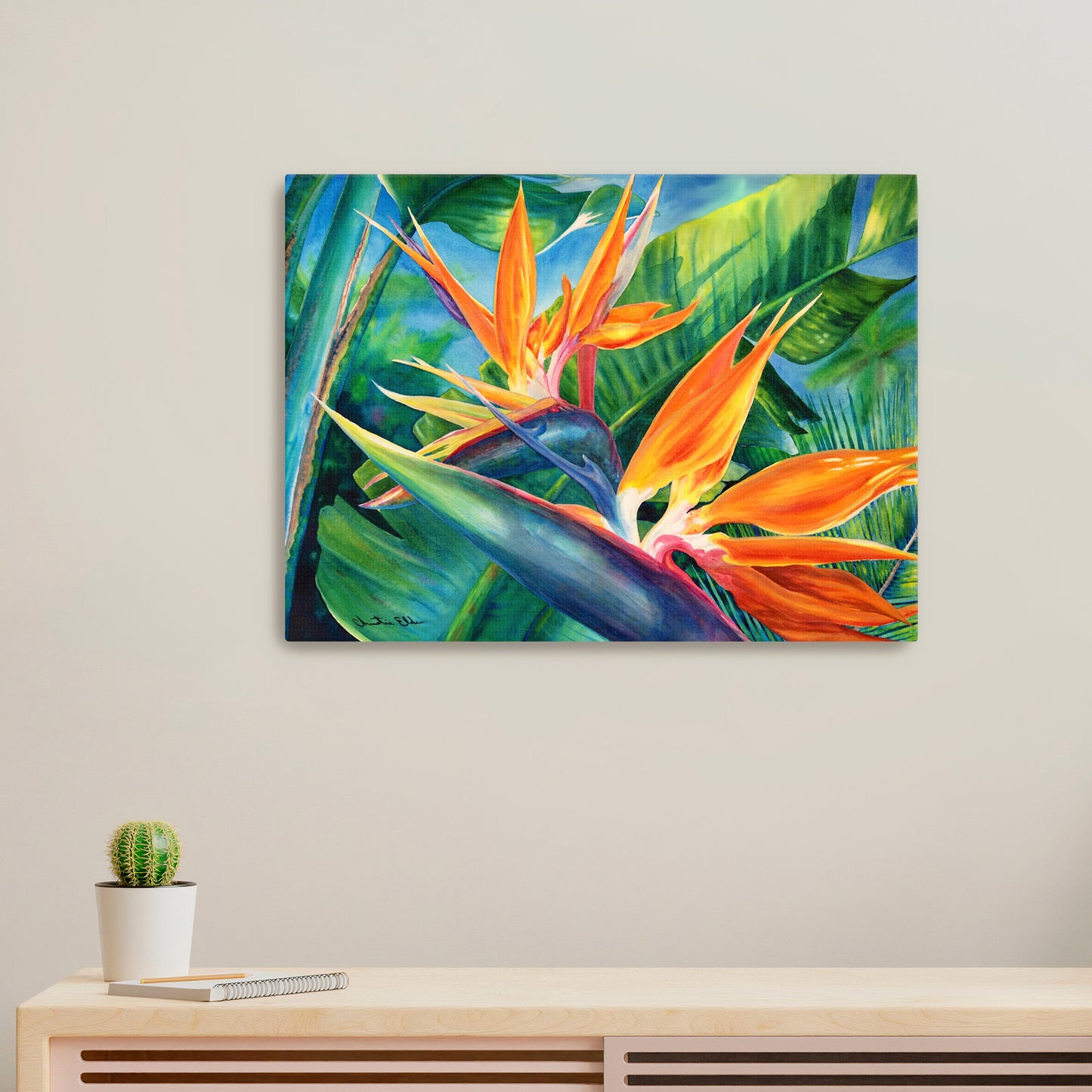 "Tropical Paradise" Fine Art Canvas or Fine Art / option to Frame, Hawaii Sea Turtle Art by artist © Christie Marie (Copy)