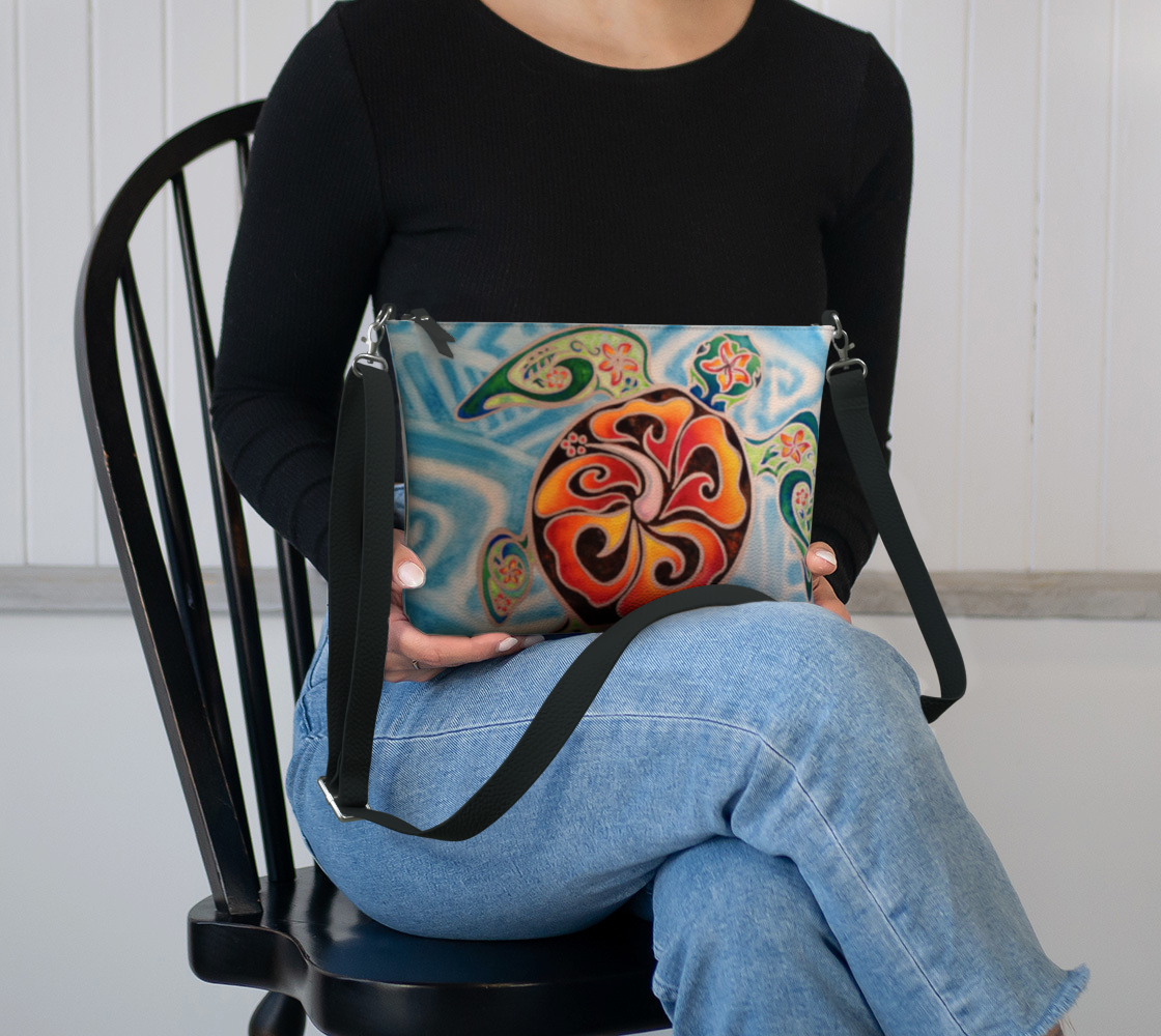 Sea Turtle Art Print Purse / Shoulder Bag with Long Strap
