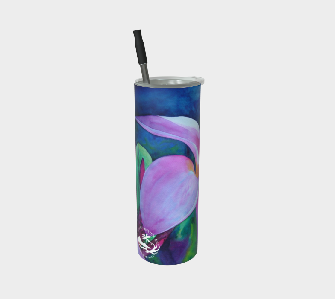 Pink Plumeria Flower Art Print Steel Tumbler Drinkware