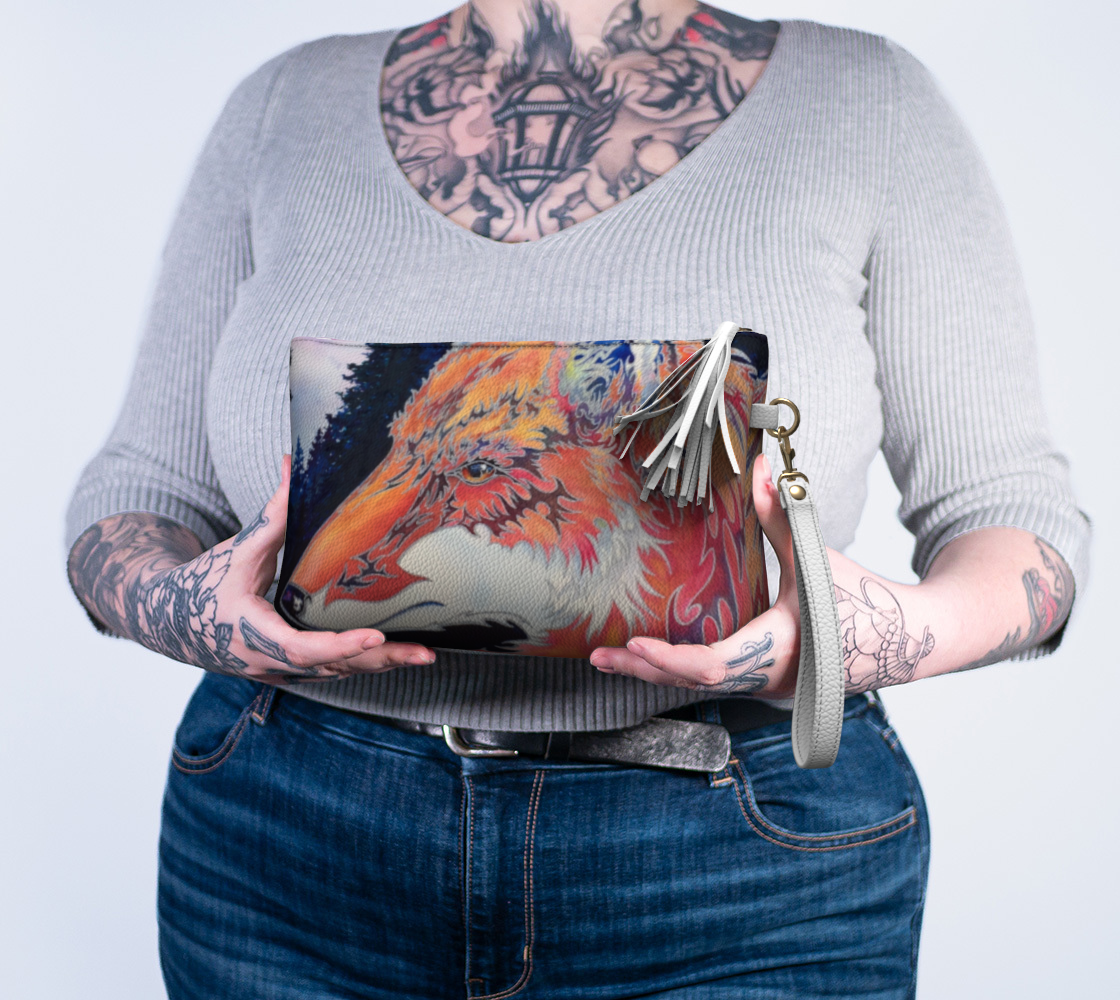 "Wild Fox Medicine" - Vegan Leather Clutch Bag
