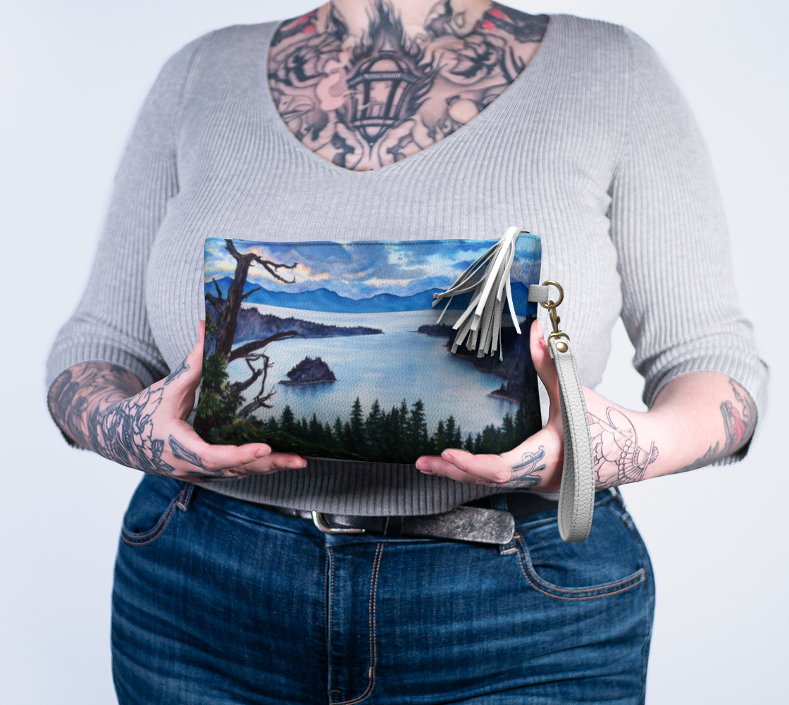Sacred Shimmer - Emerald Bay -Vegan Leather Clutch Bag