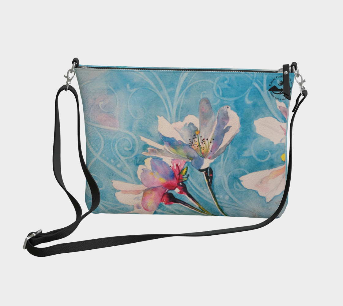 Cherry Blossoms Flowers Art Print Purse / Shoulder Bag with Long Strap