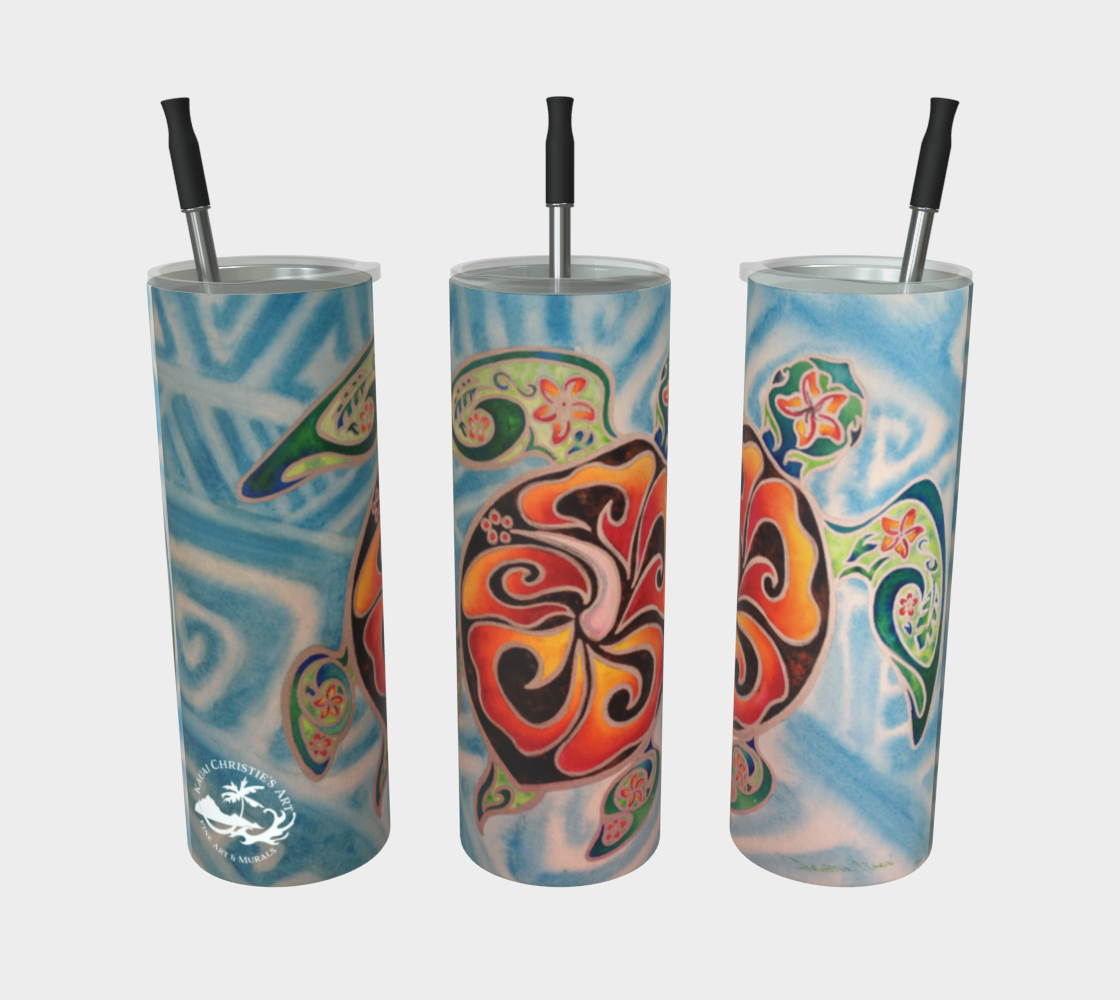 Honu / Sea Turtle Art Print, Steel Tumbler Drinkware