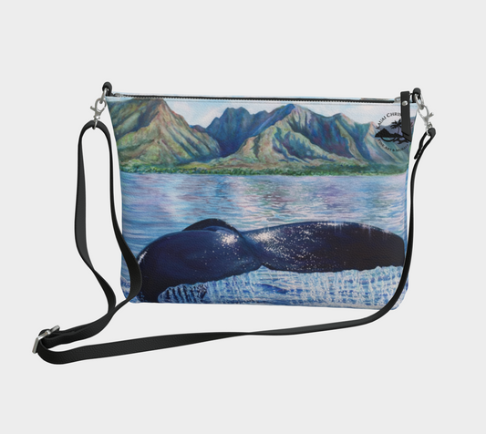 Whale Tale Art Print Purse / Shoulder Bag with Long Strap